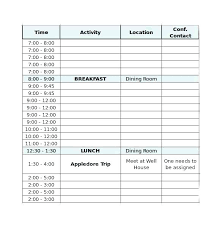 Conference Room Schedule Template