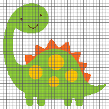 Cute Baby Dinosaur Graph And Row By Row Written Crochet Instructions 07