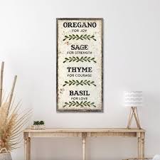 Herbs Meaning Vertical Hanging Canvas