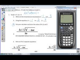 The Quadratic Formula With A Calculator
