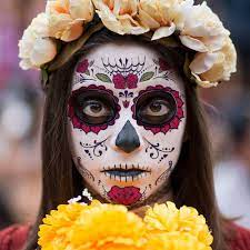 day of the dead face tattoos skeleton