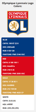 Sport tv1, canal+ sport, sport tv… live: Olympique Lyonnais Team Colors Hex Rgb Cmyk Pantone Color Codes Of Sports Teams