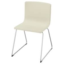Living & co dining chair padded seat with wooden legs white. Bernhard Chair Chrome Plated Mjuk White Ikea