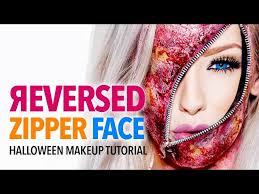 reversed zipper face halloween makeup