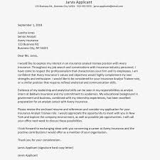 Insurance Analyst Trainee Cover Letter Example