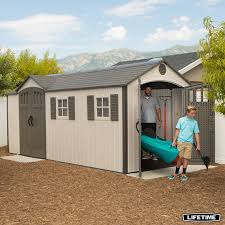 We offer free 25 miles on all sheds and back our sheds with 5 year shed warranty. Lifetime 17 5ft X 8ft 5 3 X 2 4m Dual Entry Outdoor Storage Shed Costco Uk