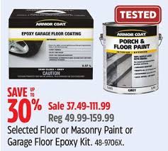 masonry paint or garage floor epoxy kit