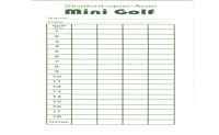Score Cards Of Crazy Golf Miniature Golf And Adventure Golf