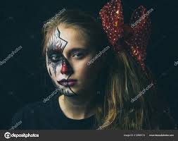 portrait of a in makeup halloween