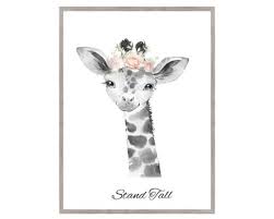 baby giraffe nursery print wall art