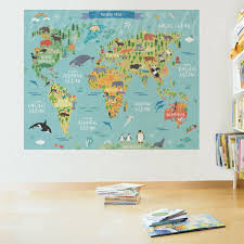 Childrens World Map Decal Poster