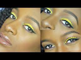 bold yellow makeup tutorial for dark