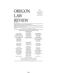 Oregon Law Review Oregon Law