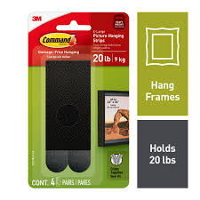 command 20 lb black picture hanging strips 4 pairs