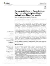 pdf sequential effects in essay ratings evidence of assimilation pdf sequential effects in essay ratings evidence of assimilation effects using cross classified models
