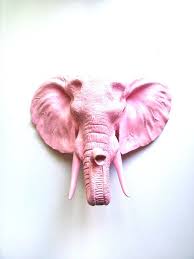 faux taxidermy elephant head wall mount