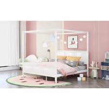 anbazar canopy white king bed wood