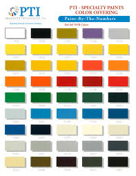 pti specialty paint color chart
