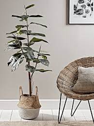 This blooming faux potted rubber tree is the green your space is looking for without the work. Faux Potted Rubber Plant