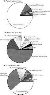 A C Pie Charts Of The Common Coral Species From The Windward