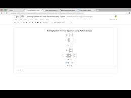 Using Python Linear Algebra Numpy