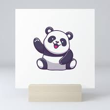 Cute Panda Waving Hand Icon