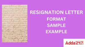 simple resignation letter format in