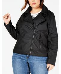Juniors Plus Size Faux Leather Jacket