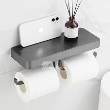 Black Marble Double Toilet Paper Holder