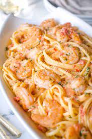 shrimp pasta with creamy tomato white