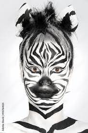 with makeup zebra stock photo