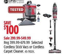 selected hoover cordless stick vacs or