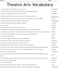 theatre arts voary worksheet