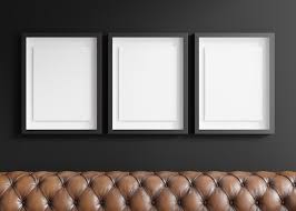 Three Blank Vertical Picture Frames