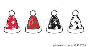 christmas hat weed icon leaf
