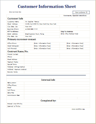 Client Information Sheet Template For Word Word Document