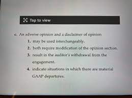an adverse opinion and a disclaimer