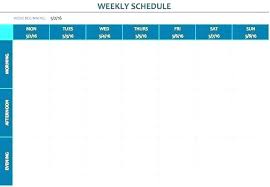 Work Plan Template Free Excel Weekly Schedule Sun Planner