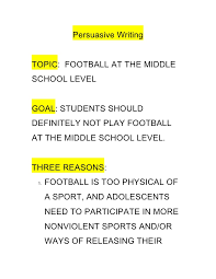 Persuasive Essay On Sports Persuasive Writing Outline