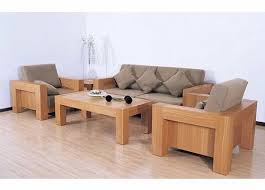 wooden sofa set with center table