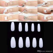 bag 3d fake nails clear white french