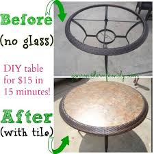 diy replace glass tabletop with tile