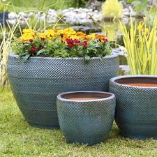 glazed pottery large plant pots for