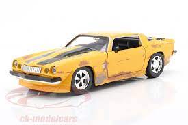 Jada toys, elite 4x4 rc, transformers bumblee,'77 chevy camaro, 1:12 scale remote control vehicle, 2 pieces, glossy yellow. Jadatoys 1 24 Chevrolet Camaro 1977 Transformers Bumblebee 2018 Yellow 253115001 Model Car 253115001 4006333065446