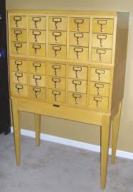 library card catalog cabinet for