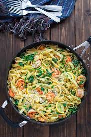 fettuccine with shrimp and spinach