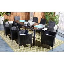 safavieh hailee black 9 piece wicker