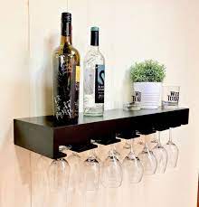 Floating Wine Shelf Painted Wine Glass