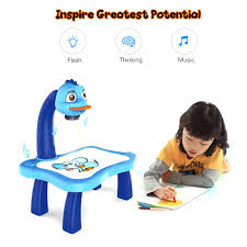 Us 14 76 47 Off Intellectual Children Painting Board Table Art Desk Easel Music Lantern Slides Color Pens Drawing Book Perfect Gift For Kids In Flip