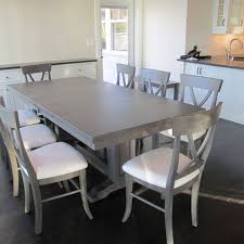 A table is a versatile feel free to let your table shine and stand out if you are to place it in the living room, dining room, or kitchen. Dining Table In Maple With Driftwood Grey Stain Grey Dining Tables Grey Kitchen Table Kitchen Table Wood